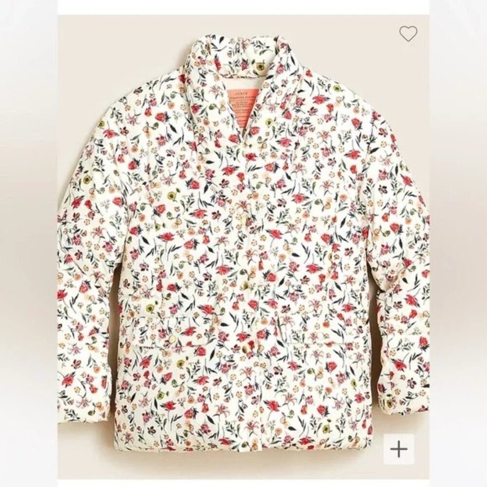 J. Crew Signature Alps Puffers - Vintage Floral - PrimaLoft Jacket Coat - Small